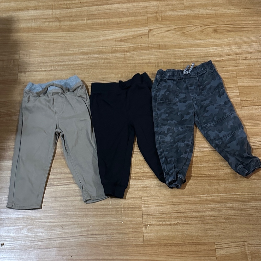 Jumping Beans Tan, Black, and Camouflage Joggers Set